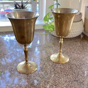 Vintage Brass Goblets - set of 2